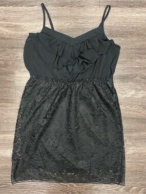 Target Black Lace Ruffle Cami Mini Dress